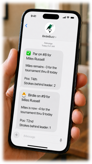BirdieBuzz SMS preview
